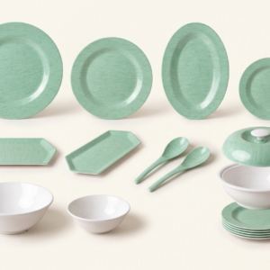 Melamine 38-Pcs Round Color New - Green - Image 3
